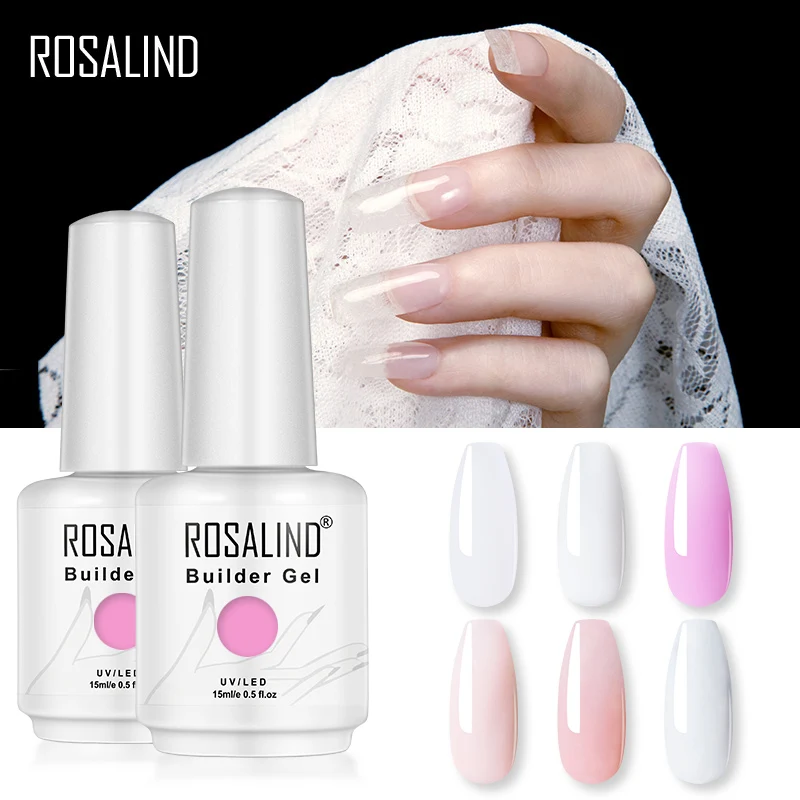 ROSALIND 15 мл строительный гель лак для ногтей прозрачный гель лаки для ногтей для дизайна ногтей впитывающая полупостоянная Ультрафиолетовая лампа для маникюра|Гель для ногтей| | АлиЭкспресс