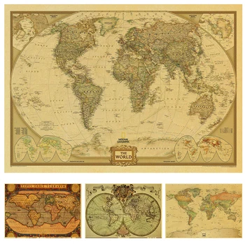 

Vintage poster Ancient Old City World Maps Middle Earth old Map Poster Retro Kraft Paper Home Decor Wall Sticker