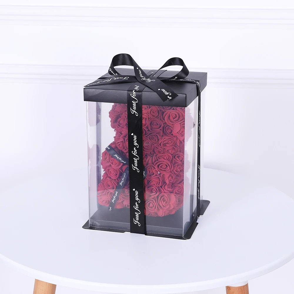 25cm Rose Bear with Heart Artificial Flower Gift Box image3