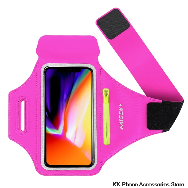 Rose Red HAISSKY нарукавник для бега сумка для Airpods 2 на ручном ремне нарукавная Повязка для езды на велосипеде для iPhone XS 11 Pro Max Xiaomi huawei mate 30 Pro - Цвет: Rose Red