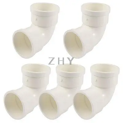 

PVC-U 40mm Drainage Pipe Adapter Connector 90 Degree Elbow White 5 Pcs