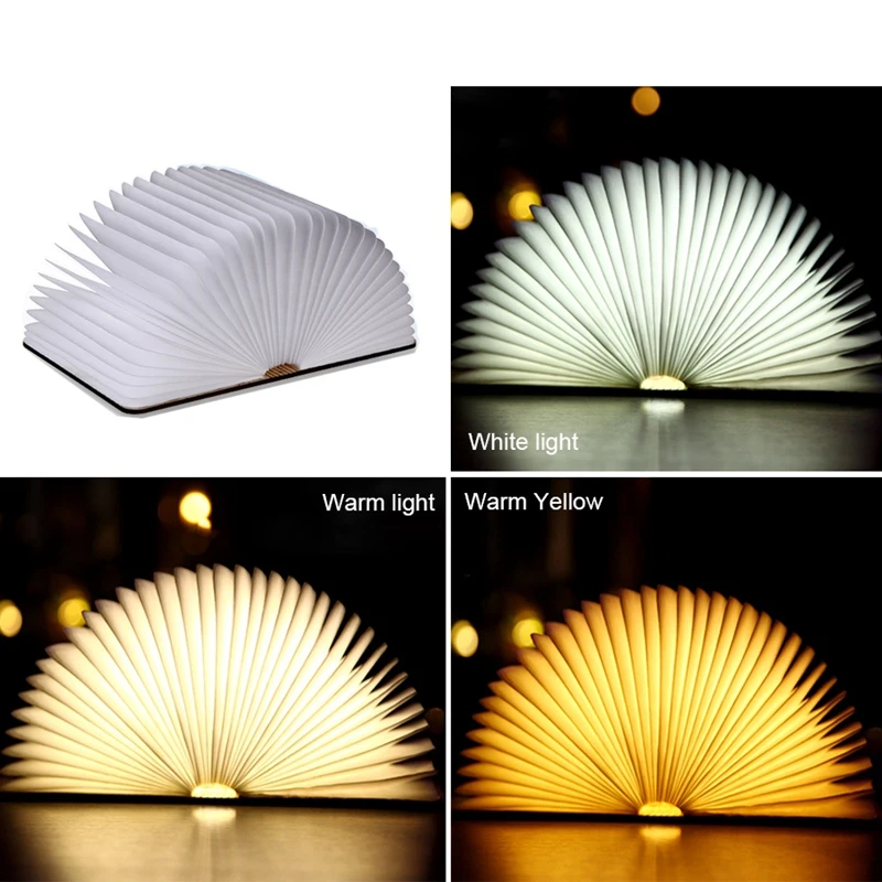 

FashionWooden Book Lights Flip Folding Gift LED Book Night Light USB Rechargeable Kids Baby Bedroom Desk Lamp Magnetic Book Lamp