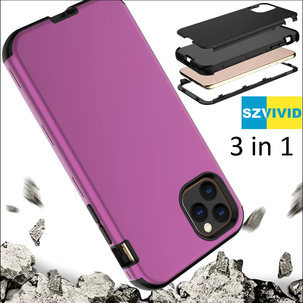 

3 in 1 High impact Drop resistance Case For iPhone 11 Pro Max Rugged Armor Cover