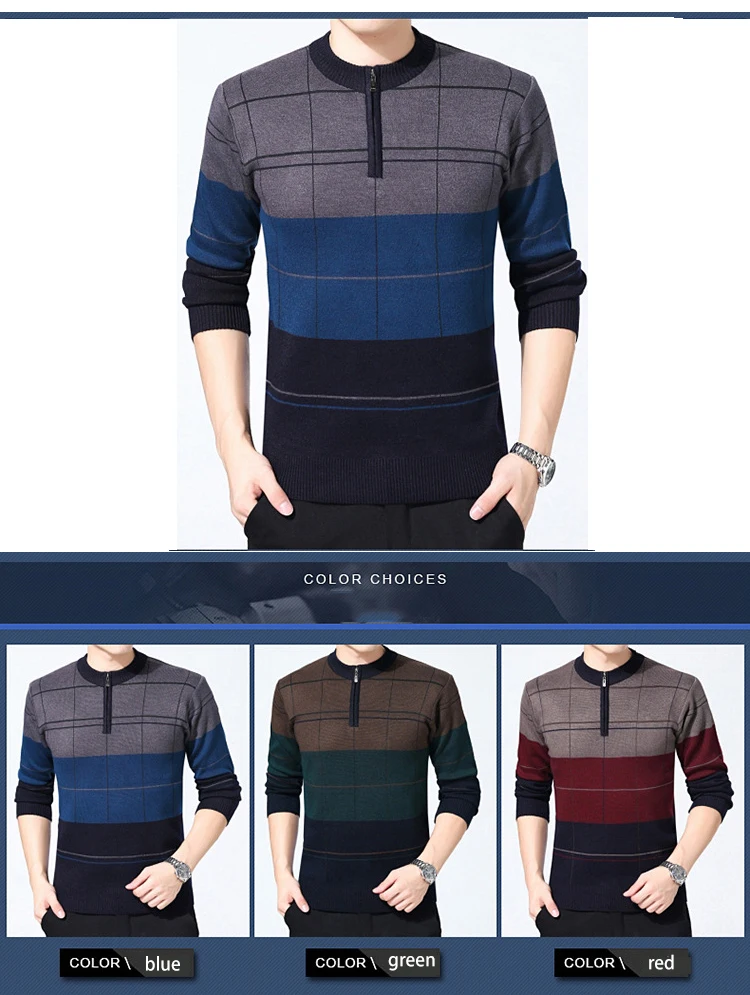 Autumn Winter Men's Sweaters Thick Warm Sweaters Wool Sweater Male Knitted Cashmere Pullover sweter кофты Plus Size M-3XL J722