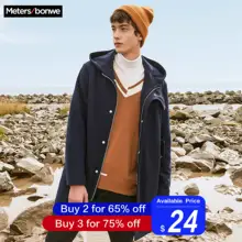 METERSBONWE новое зимнее мужское длинное шерстяное пальто с капюшоном пальто модные повседневные куртки Wild Youth
