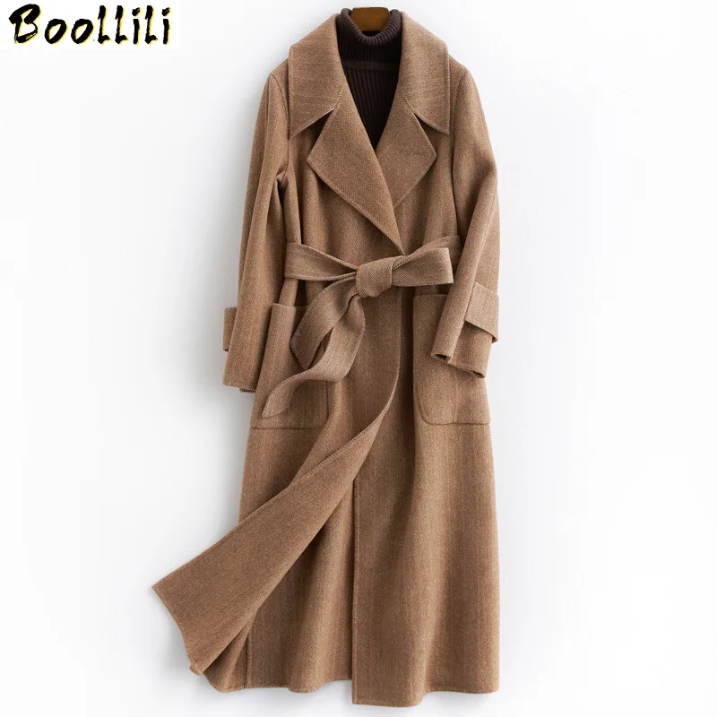 

Boollili 100% Wool Coat Female Jacket Autumn Winter Jacket Women Double Side Woolen Coats Korean Long Jackets Chaqueta Mujer