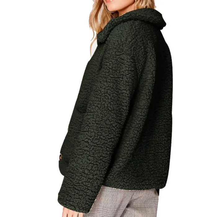 Chaquetas mujer женский флисовый кардиган, теплая куртка, курка, женский топ с лацканами, длинный рукав, одноцветная куртка на пуговицах