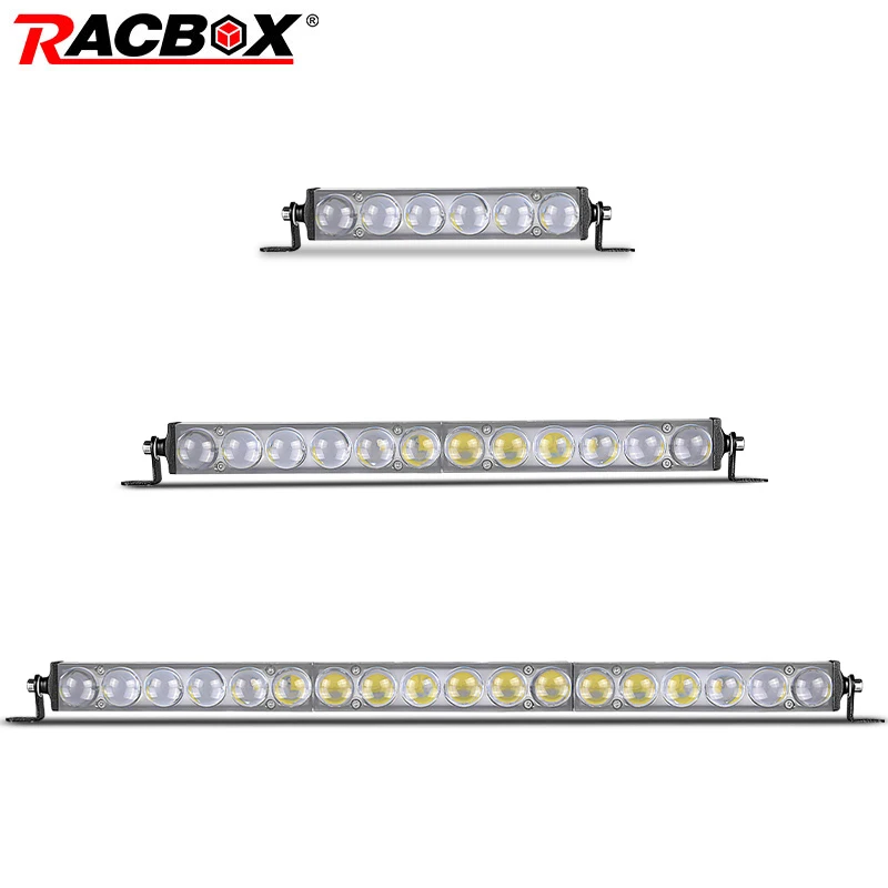 

Racbox 7" 13" 19"Ultra Slim 4D Lens car LED Light Bar single row White spot beam for Off Road 4x4 truck UTV ATV SUV 12V