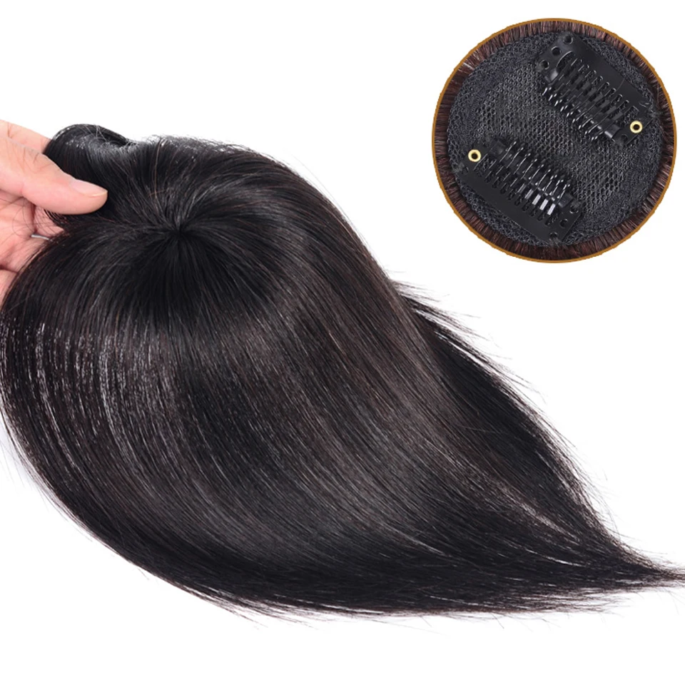 

Allaosify Long Straight Synthetic Hair Extensions High Temperature Fiber Brown Hairpiece Clip In Hair Extensions Hair Topper 10"