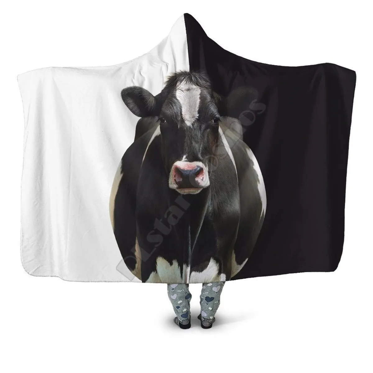 

Beautiful Cow Farmer Breathable Hooded Blanket 3D Printed Wearable Blanket Adults kids Blanket blanket throw blanket