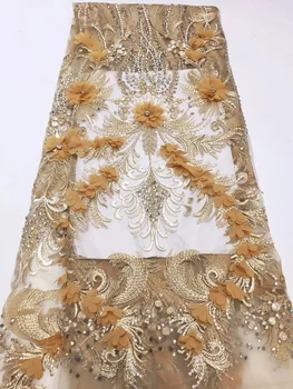 

Latest Nigerian 3D Lace Fabrics 2019 High Quality Lace African Lace Fabric Wedding African French Tulle Lace Material