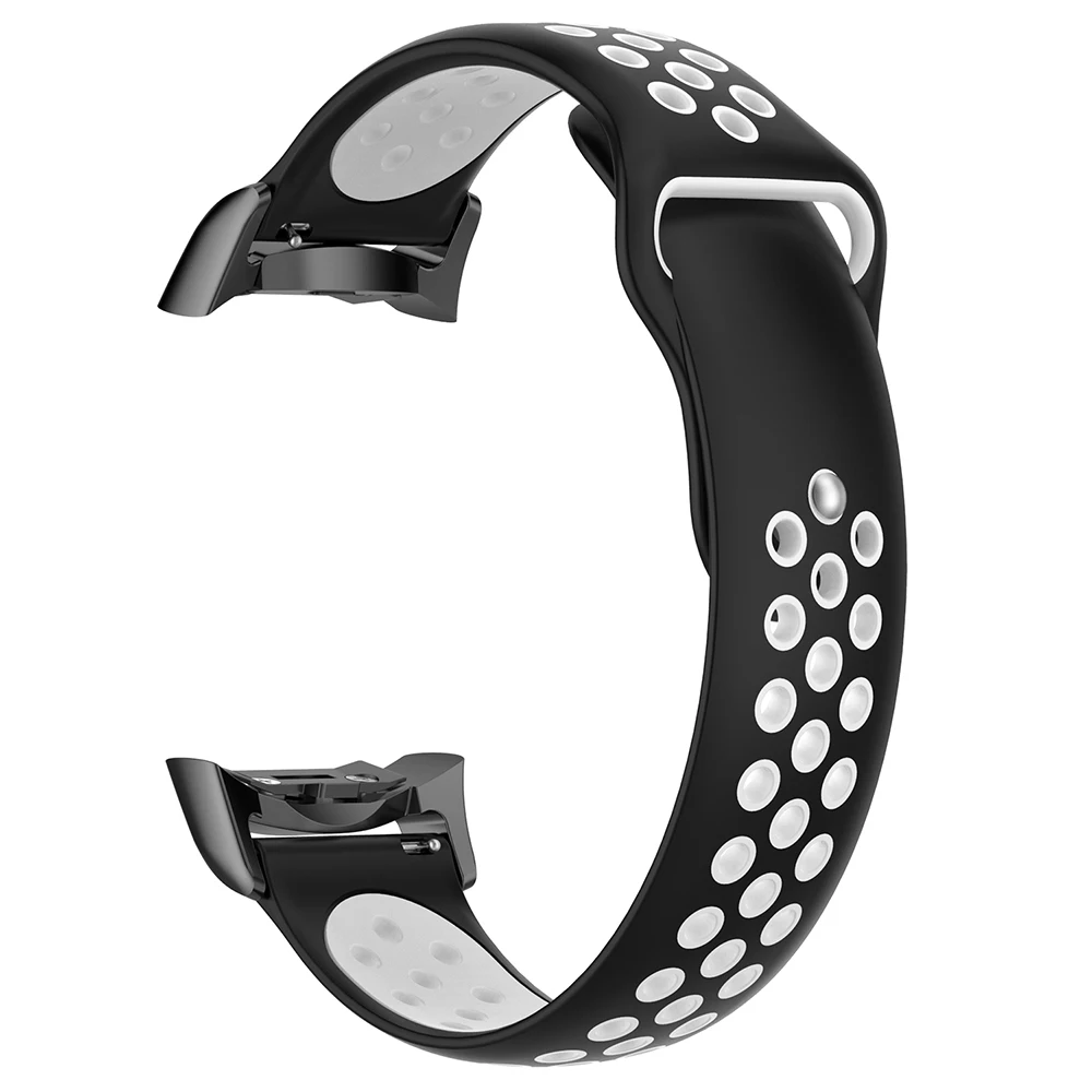 Силиконовый ремешок для спортивных часов для samsung gear S2 R720 SM-R720 ремешок для часов с адаптером высококачественный ремешок для часов - Цвет ремешка: Black White