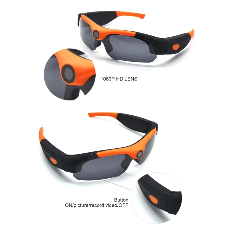 New 1080P Hd Smart Mini Camera Glasses 120 Degree Driving Glasses Outdoor Dvr Sports Glasses With Video Camera