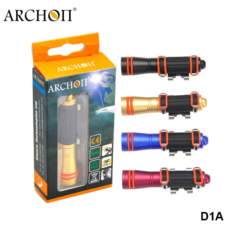 D1A Diving Archon D1A Cree XPE светодиодный мини 100 МЕТРОВ ГЛУБИНА Подводный фонарь светильник профессиональная маска для подводного плавания AAA батарея дайвинг вспышка светильник - Испускаемый цвет: D1A Diving