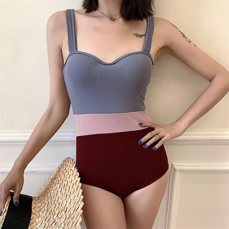 

Colaless Monokini One Piece Swimsuit Women Swimwear Woman 2020 2020 New Covering Sexy Underwire Solid Cotton