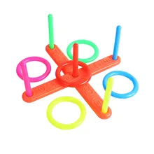 Hoop Ring Toss Plastic Ring Toss Quoits Garden Game Pool Toy Outdoor Fun Set Children Interactive Educational Toys At Party
