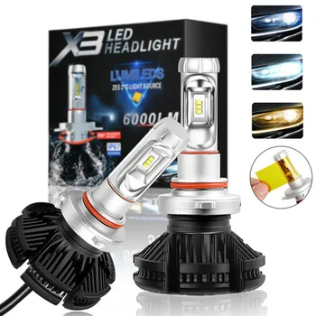 

JIAMEN Car Light ZES H4 LED H7 H11 3000K 6000K 8000K HB3 9005 HB4 9006 Car LED Headlights Bulbs 50W 12000LM X3 Headlamp Auto