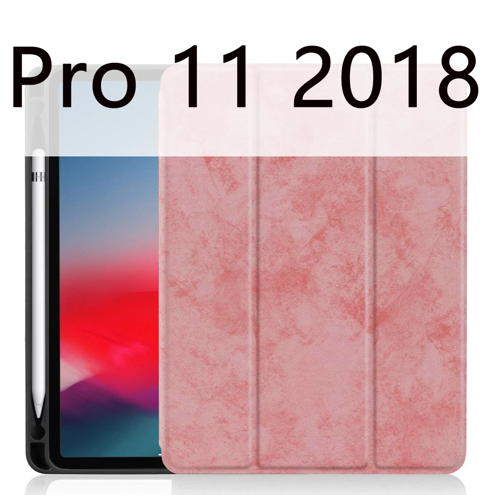 Чехол для iPad Pro 11 с держателем-карандашом для iPad 9,7 чехол мягкий силиконовый задний умный чехол для iPad 9,7 Funda Coque - Цвет: Pink 11