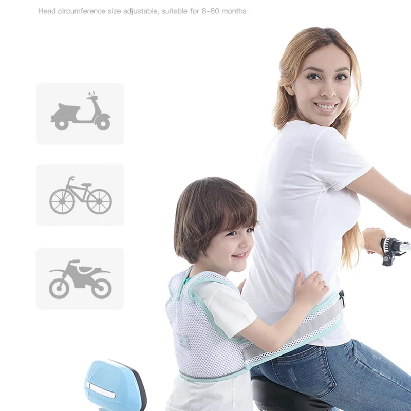 

Children Safety Belt Back Strap Motorcycle Seat Harness Adjustable Breathable for Cycling ENA88