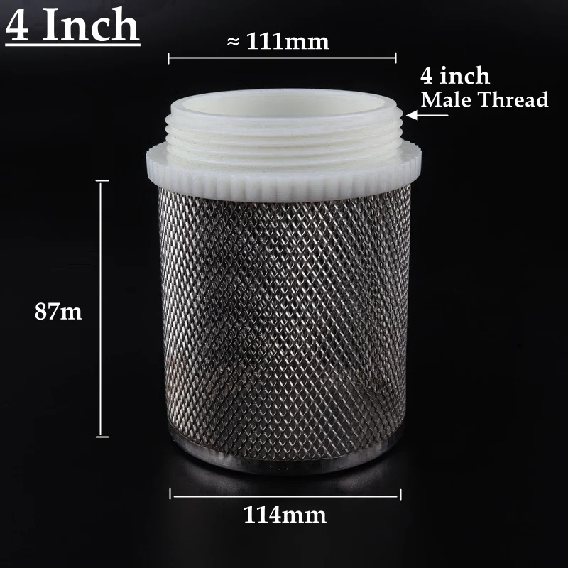 1/2~4" Stainless Steel Agriculture Irrigation Mesh Filter Aquarium Clean Accessories Pump Bottom Check Valve Protect Filter 