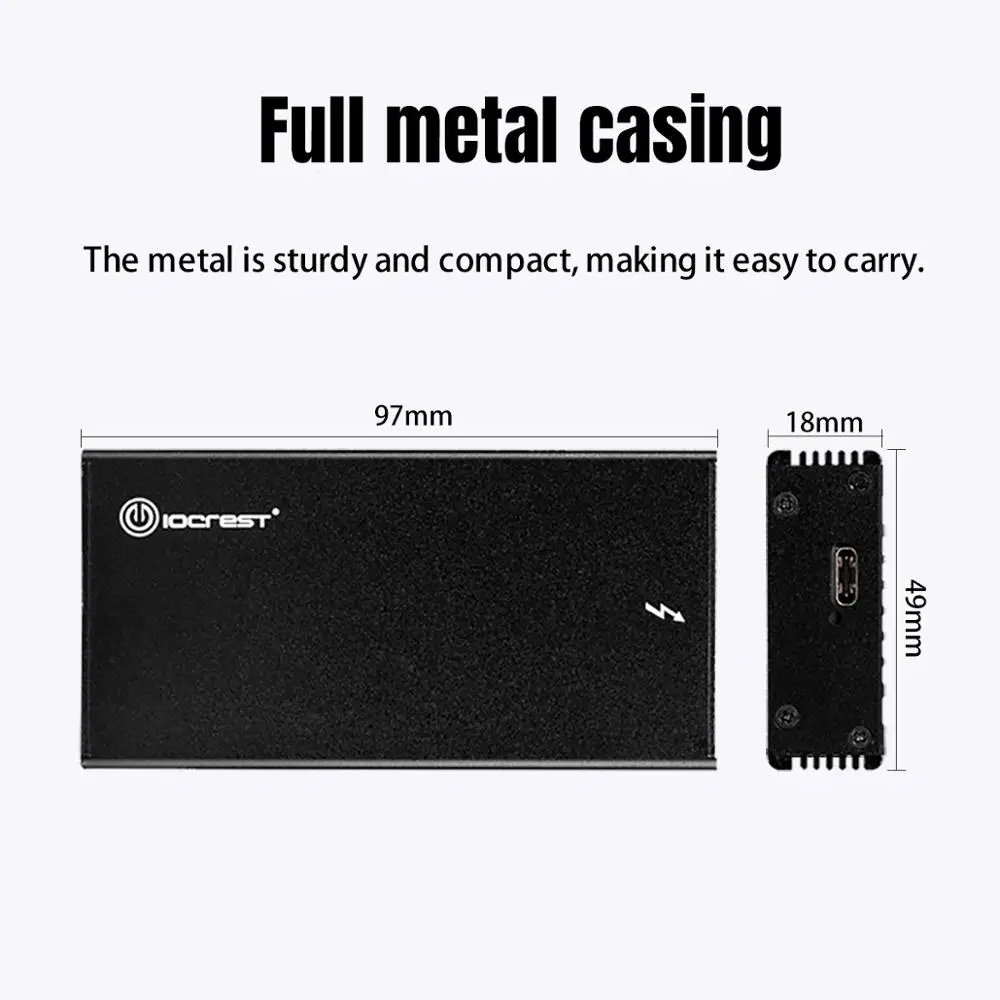 IOCREST NVMe type-C usb3.1 Мобильный hdd корпус hdd чехол JMS583 USB3.1 к M.2 M-Key PCIe NVMe SSD корпус
