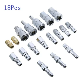 

18PCS Coupler & connector Kit Air Hose Fittings Compressor Air Tools Brand new