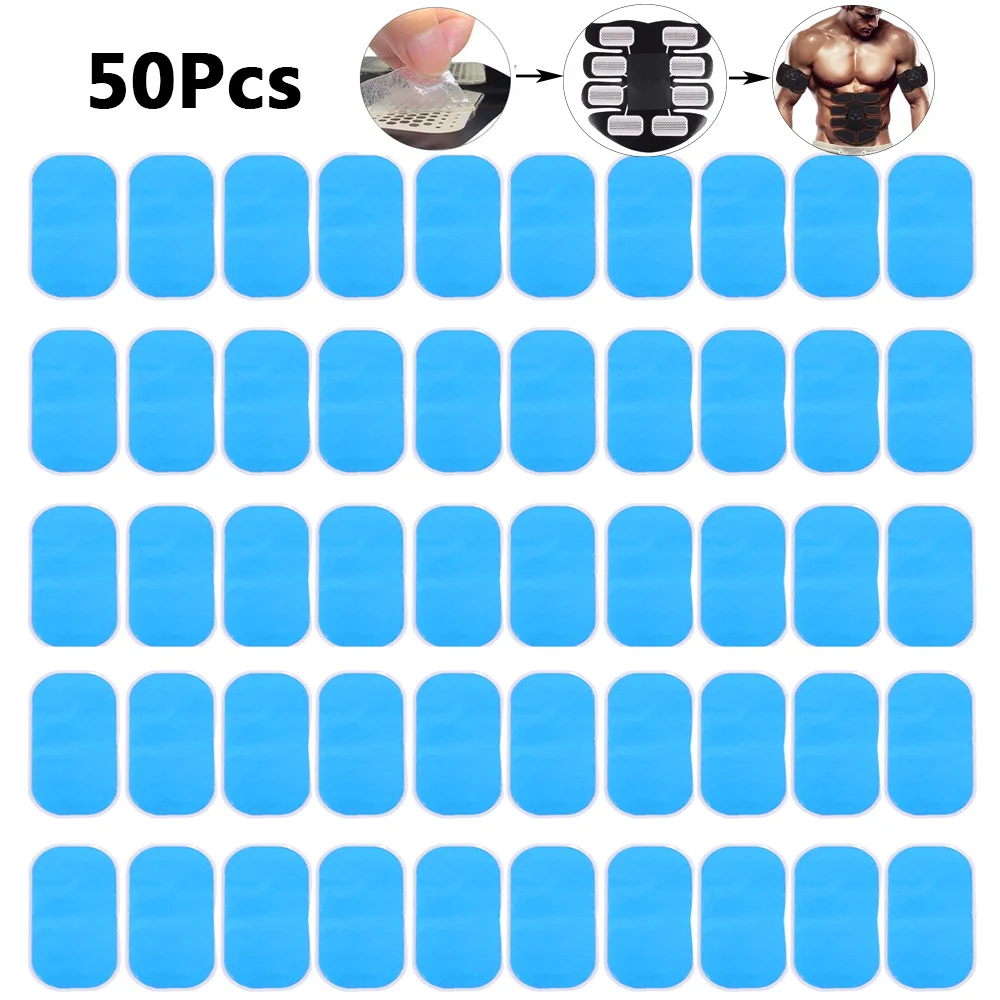 

50Pcs Muscle Abdominal Exerciser Gel Pads Muscle Stimulator Gel Stickers Arm Leg Training Machine Equipment Stickers Gel Patch