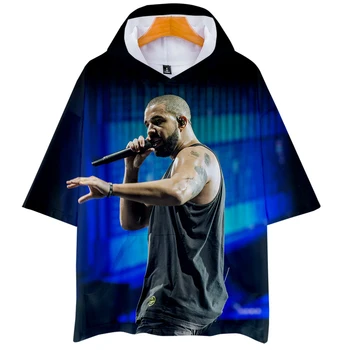 

Drake rap singer 3D cos hot short-sleeved hoodies t shirt unisex couple Leisure Print Novelty Top Luxury Harajuku
