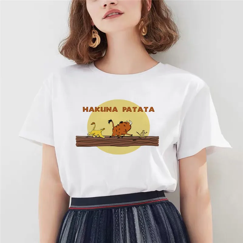 Хакуна матата рубашка Женская Harajuku футболка Летняя графическая печать Топ футболки Модная женская футболка