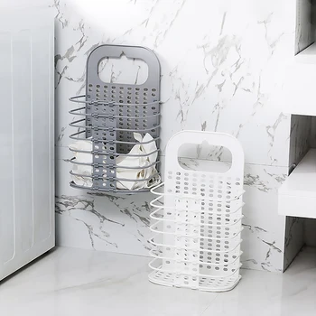 

Multifunction Folding Laundry Basket Organizer Toys Clothes Home Storage Box Bathroom Wall Shelf Hanging Storage Basket