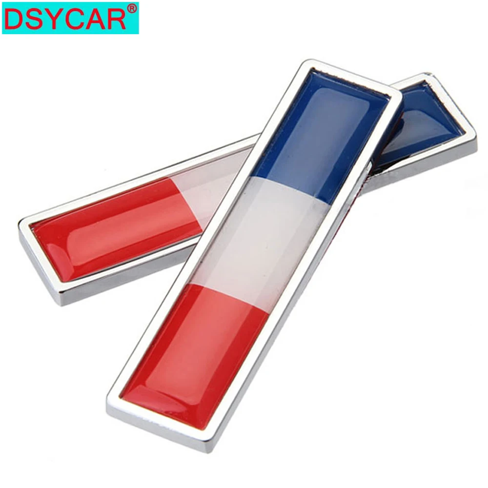 DSYCAR 1 пара Национальный Флаг Франции горячего металла наклейки стайлинга