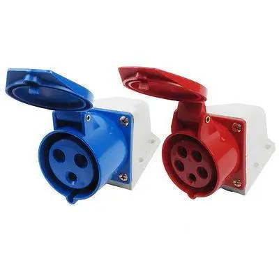 

AC 220-380V AC 240-415V 16A Weather Proof IEC309-2 4P+E Industrial Socket 2Pcs