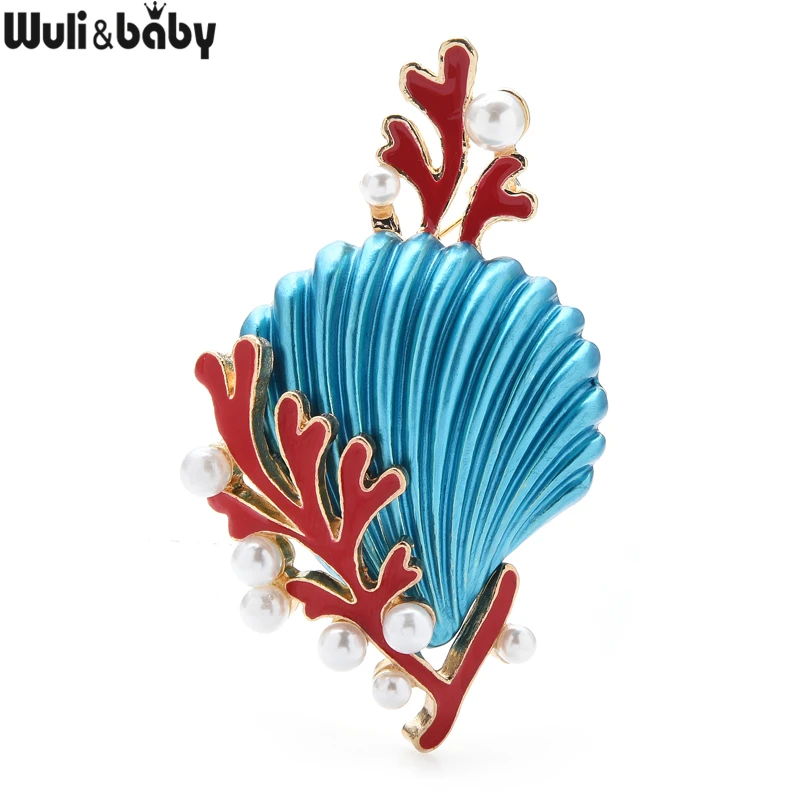 Wuli&ampbaby Enamel Shell Brooches Wome Unisex 2-color Sea Animal Design Office Party Brooch Pins Gifts | Украшения и аксессуары