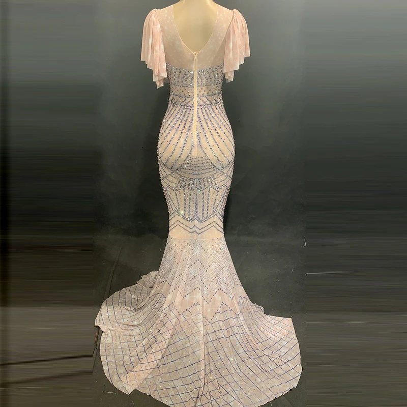 Сетчатое прозрачное блестящее длинное платье без рукавов стразы вечернее