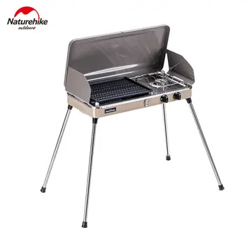 

Naturehike Outdoor Gas Stove Portable Multifunctional BBQ Fry/Roast/Cook All-in-one Gas Grill Aluminum Alloy Camping Picnic