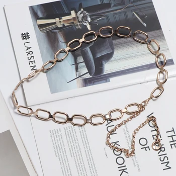 

Women dress chain belts new 2020 spring summer designer circle buckle drop chains belts