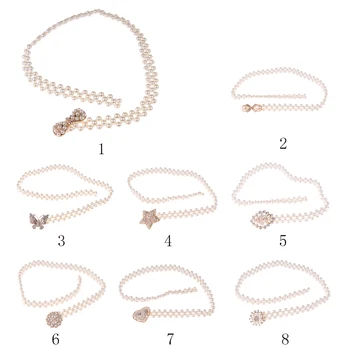 

Women's Pearls Bridal Bridesmaid Dresses Sash Belts (8 styles)