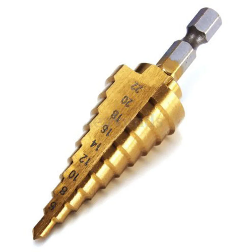 4-22mm Hex Cone Step Drill Bit Hole Cutter For Sheet Metal With Hole Enlargement