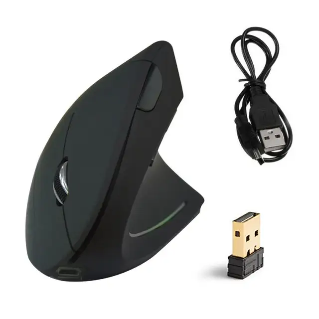 2021 Wireless Mouse Vertical Gaming Mouse USB Computer Mice Ergonomic Desktop Upright Mouse 1600DPI For PC Laptop Office Home 2
