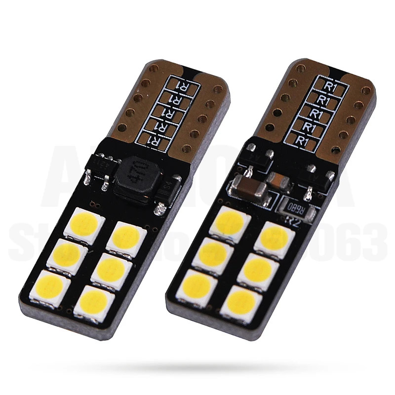 100x автомобиля T10 светодиодный 194 W5W CANBUS 420lm 12 Светодиодный 501 3030 SMD автоматического включения боковой номерной знак светильник Авто габаритный фонарь 9-30 в