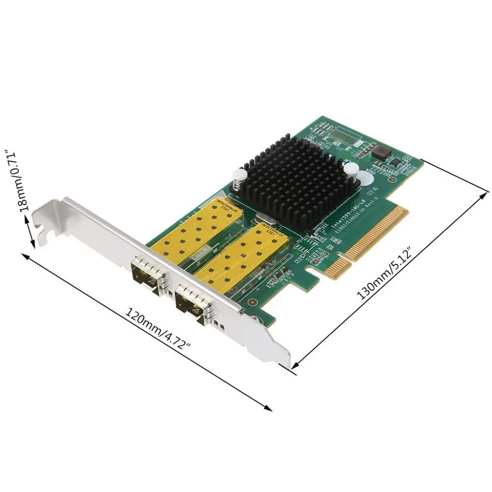 DIEWU Pci Express FCoE Intel 82599 PCIe x8 10 Gigabit Ethernet Сетевая оптическая Lan Карта двойной SFP порт адаптер конвертер TXA037