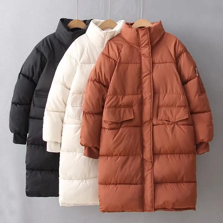 Парка Femme Hiver Parkas Новая зимняя женская теплая длинная хлопковая стеганая модная верхняя одежда больших размеров пальто осенняя куртка