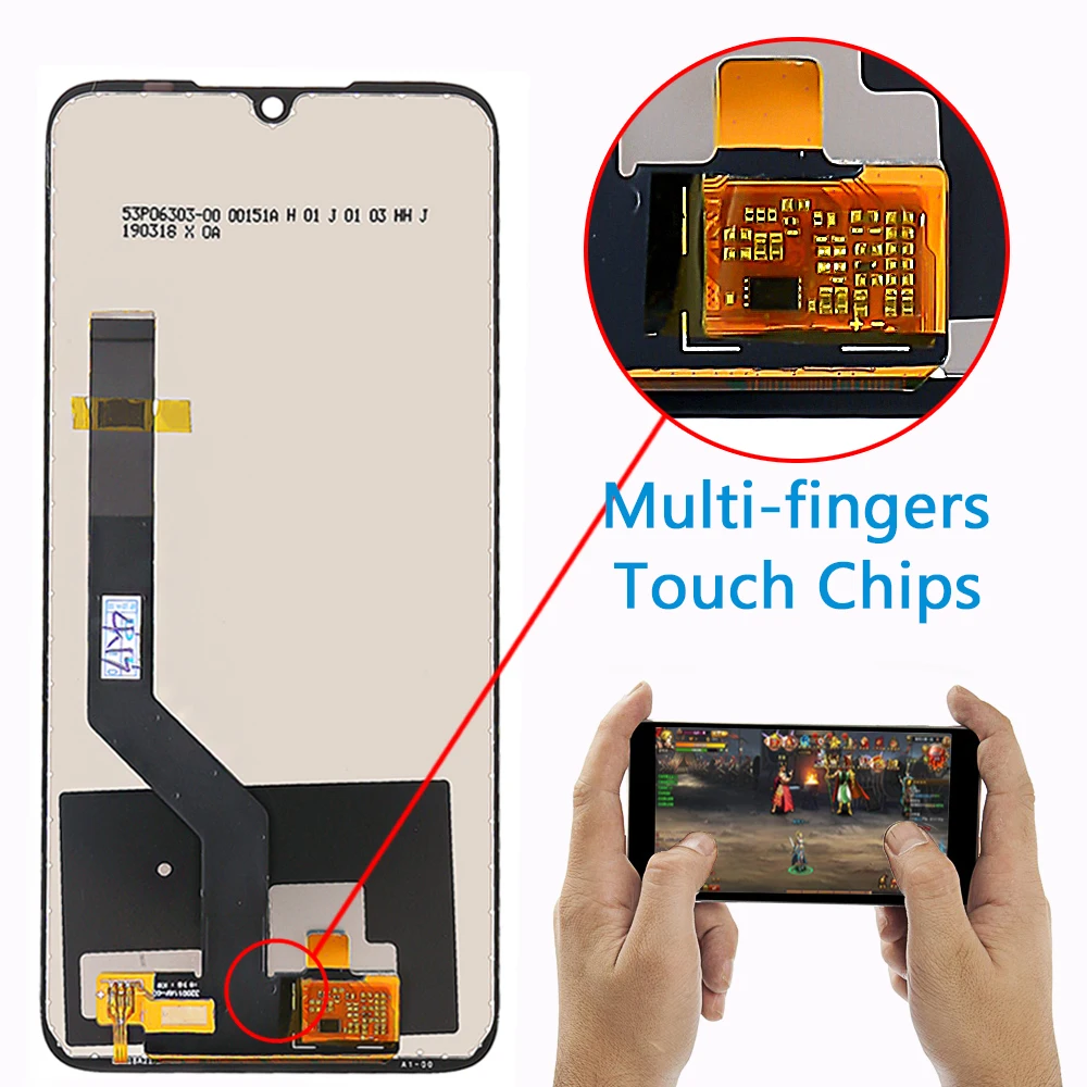 Для Xiaomi Redmi Note 7 ЖК дисплей сенсорный дигитайзер сборка оправа с олеофобным