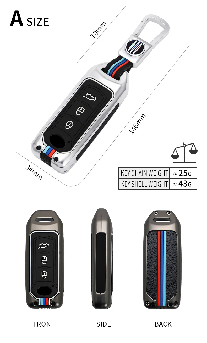 Custodia per chiave auto in lega di zinco Shell Fob per GAC Trumpchi GSG A3 GA3S GA5 GA6 GS4 GS8 portachiavi con protezione chiave accessori per anello - He65edcfa30c648839874842c220a7e65Z