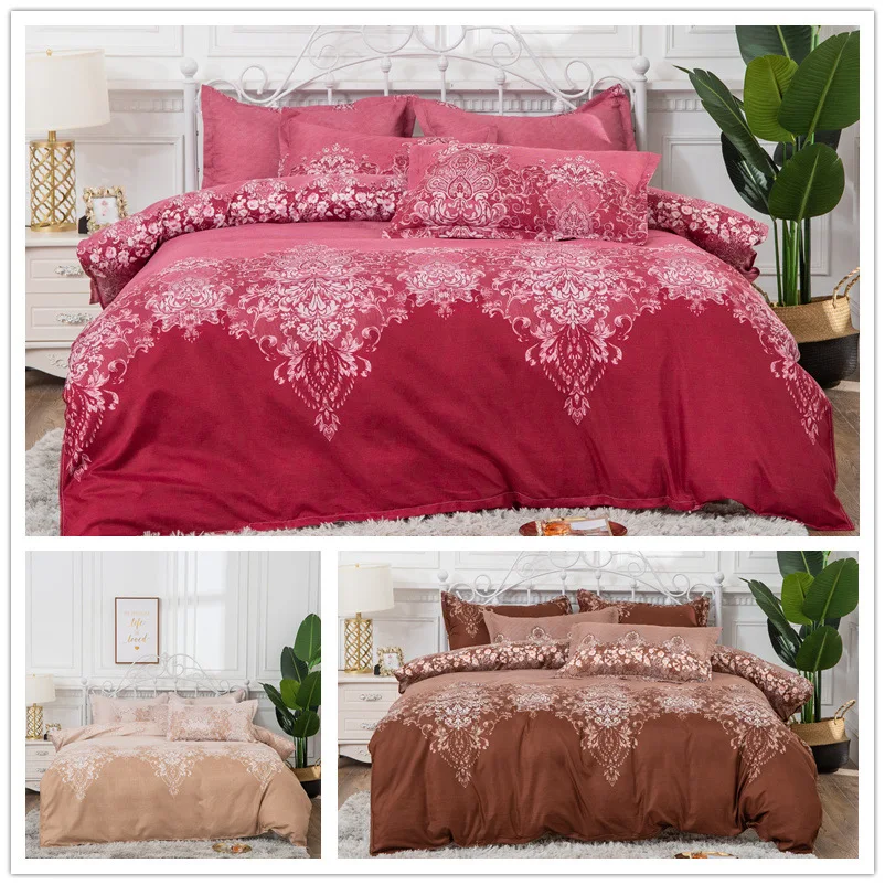 

2020 New Pattern Printing 2/3 Pcs Duvet Cover Set 1 Quilt Cover + 1/2 Pcs Pillow Cases Single Twin Double Full duvet cover set