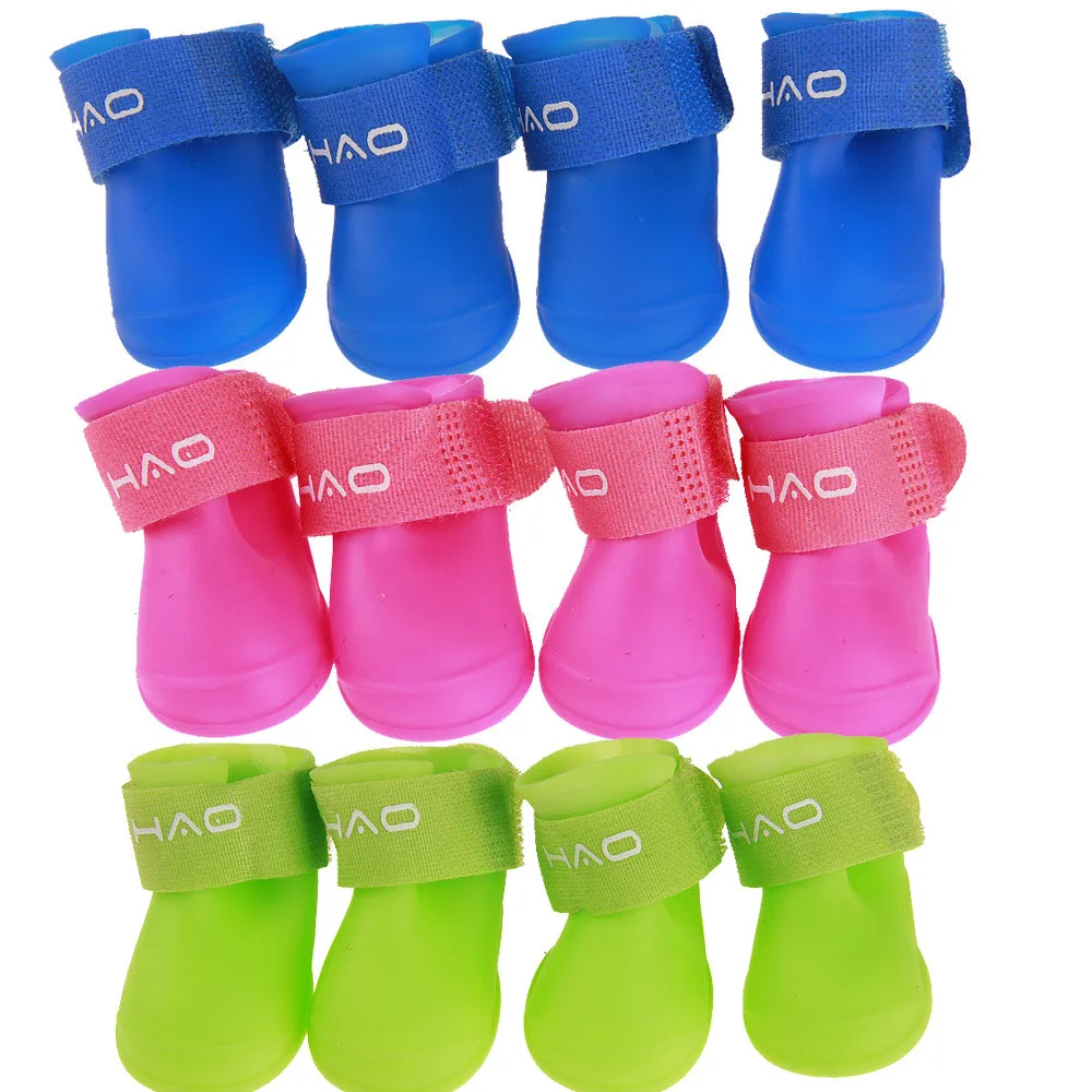 4pcs-Pet-Dog-Shoes-Waterproof-Rain-Pet-Shoes-for-Dog-Puppy-Rubber-Boots-Candy-Color-Puppy (3)