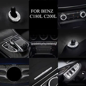 

Car Styling Center Mouse Button Car Sticker Protective Film Crystal Diamond Interior For Mercedes Benz C Class GCL260 C180l