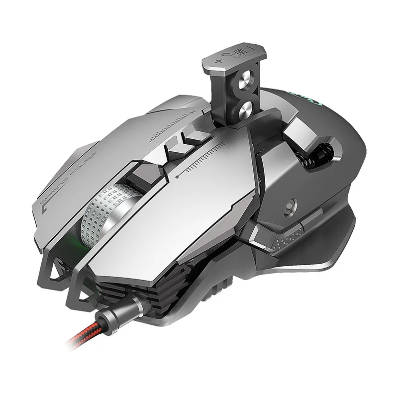 Механическая проводная мышь с подсветкой из алюминиевого сплава с регулируемым разрешением 6400 dpi, игровая мышь для геймера, аксессуары для ПК