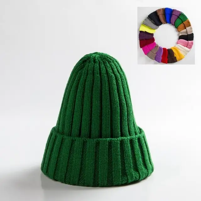 Unisex Hat Cotton Blends Solid Warm Soft HIP HOP Knitted Hats Men Winter Caps Women's Skullies Beanies For Girl Wholesale шляпа green