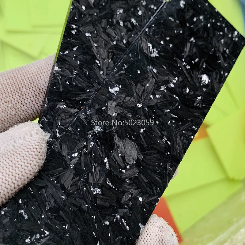 2 шт Серебряная фольга Порошковая компрессионная пластинка для рукоделия ножей материал CF углеродное волокно черный мрамор со смолой 137X40X4 мм